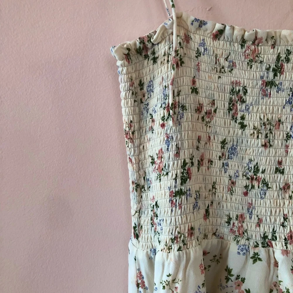 Reformation Sable Dress Carine Light Florals Midi Smock Dress - Picture 4 of 6